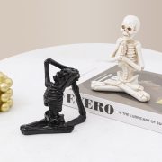 Customizable Decorative Skull Yoga Figure Ornaments Resin Craft Small Display Piece for Halloween Decoration - Image 3