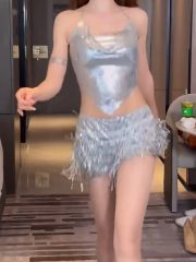 Shiny Sequin Tassel Skirt Latin Dance Dress Stage DS Performance Outfit Women Short Pants Bar Show Costume Adult Stage Performance - Image 3