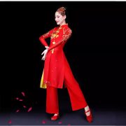 Adult Stage Performance Costume Festive Yangge Outfit Square Dance Ethnic Folk Dance Style Autumn Winter Classical Show Costume - Image 4