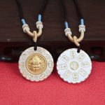 Custom Metal Pendant Vintage Chinese Style Mountain Ghost Coin Necklace Traditional Red Soil Coin Design with Retro Safety Buckle