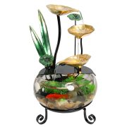 Creative Glass Fish Tank Water Flowing Fountain Small Desktop Landscape Ornament Ideal Opening Gift Decoration - Image 6