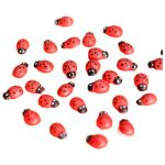 Miniature Landscape Decorative Ornaments Wooden Craft Beetle Seven- Spot Ladybug Small DIY Accessories American Vintage Style