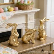 European Style Customizable Decorative Rabbit Ornament Resin Craft for Easter Home Garden Courtyard Decoration Living Room - Image 4