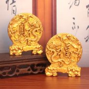 新款龙凤财福摆件龙凤呈祥招财纳福金属工艺品吉祥桌面装饰摆件 - Image 2