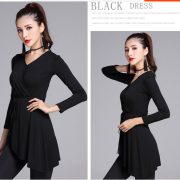 Adult Latin Dance Dress Asymmetric Top Long Sleeve Stage Performance Costume Women's Non-standard Uniform for Adults - Image 4