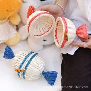 Handwoven Customizable Decorative Candy Basket Cute Desktop Home Decoration Ornaments Ideal Gift for Girls Heart - Image 3