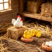 Customizable Decorative Resin Ornament Miniature Farm Scene Chicken Coop Cute Rooster Hen Design DIY Decorative Accessory - Image 3