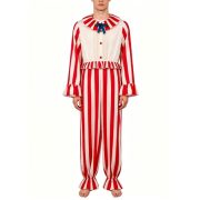 Adult Stage Performance Costume Scary Clown Suit Halloween Party Theme One-Piece Striped Outfit for Adult Performances