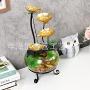 Simplified Desktop Home Glass Aquarium Wealth Attracting Flowing Water Fountain Ornament for TV Cabinet Living Room Entrance Landscape - Image 3