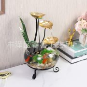 Creative Glass Fish Tank Water Flowing Fountain Small Desktop Landscape Ornament Ideal Opening Gift Decoration - Image 4