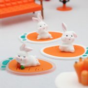 Creative Customizable Decorative Ornaments Little White Rabbit Dolls Resin Craft Vivid Desktop Car Miniatures DIY Accessories