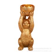 European Style Creative Rabbit Candlestick Customizable Decorative Ornament Resin Easter Bunny Tabletop Decoration Aromatherapy Candle Holder - Image 5