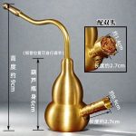 Handpicked Brass Gourd Smoking Pipe Metal Ornament Dual-Purpose Water Filter Bag Four-In-One Design for Men's Cigar Decor