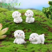 微景观摆件可爱动物  卡通小白狗  调皮卡通小狗  植物树脂配件 - Image 4
