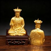 Mini Buddha Statue Metal Alloy Matte Process Personal Devotion Zen Desktop Ornament Chinese Style Collection Gift - Image 2