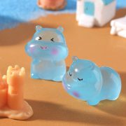 Customizable Decorative Ornaments Cartoon Hippo Night Light Small Figurine Ocean Theme Resin Craft Ideal for Aquarium Decor - Image 4