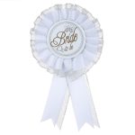 Fashionable White Lace Trim Bride To Be Wedding Chest Flower Badge Custom Metal Medal Badge For Party Wholesale