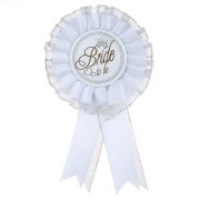 Fashionable White Lace Trim Bride To Be Wedding Chest Flower Badge Custom Metal Medal Badge For Party Wholesale
