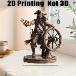 Retro Pirate Captain 2D Acrylic Decorative Ornaments Customizable Home Office Coffee Shop Bedroom Tabletop Decor