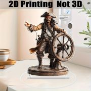 Retro Pirate Captain 2D Acrylic Decorative Ornaments Customizable Home Office Coffee Shop Bedroom Tabletop Decor