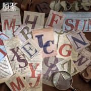 Mieden Cherry Wood Stamp Ornament American Vintage Style Retro Letter Series Rubber DIY Handmade Album Decorations - Image 3