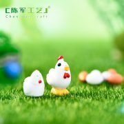 微景观苔藓多肉造景生态瓶仿真白色小公鸡diy造景装饰 树脂小摆件 - Image 2