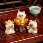 可爱招财猫摆件创意办公桌面装饰猫咪公仔女生礼物树脂工艺品批发 - Image 4