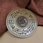 源头工厂双面精雕百福罗盘摆件黄铜旋转招财家居风水手把件批发 - Image 5