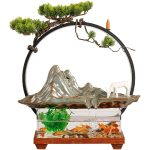 New Chinese Style Wealth Attracting Flowing Water Fountain Ornament Creative Home Office Desktop Decoration Fish Tank Gift