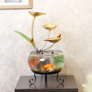 Home Decor Glass Fish Tank Ornament Flowing Water Fountain Living Room Front Desk Opening Gift Lucky Money Attracting Decoration - Image 4