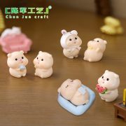 Customizable Decorative Resin Ornament Adorable Cartoon Pig Garden Plant Accessory Micro Landscape Decoration - Image 2