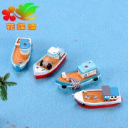 Customizable Decorative Resin Ornament Miniature Fishing Boat Model Handmade Home Decor Ideal for Aquarium Landscape - Image 4
