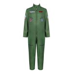 Military Green Pilot Uniform Adult Stage Performance Costume Halloween Party Bar Event Children's Bold Ambition Cosplay Suit