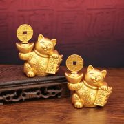 源头工厂赚大钱招财猫转转招财进宝铜钱猫手把件解压摆件一件批发 - Image 4