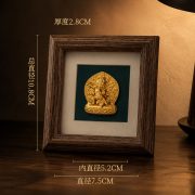 Customizable Decorative Wooden Ornaments Golden Statue Rubbing Tabletop Display for Living Room Office Ideal Gift Storage - Image 2