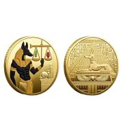 Ancient Egyptian Pharaoh Anubis Scale Commemorative Coin Pyramids Custom Metal Medal Badge Craft Gift Dog Head Design - Image 5