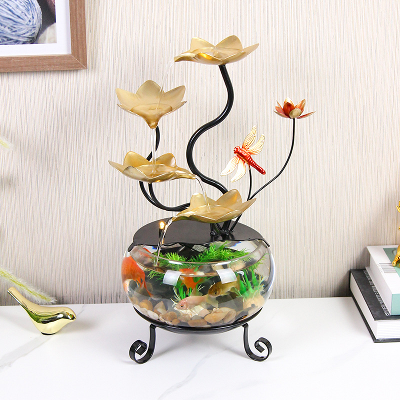 O1CN012zmZSn1gZUrgNJSU2_2664154156-0-cib.jpg Minimalist Desktop Small Glass Aquarium Waterfall Ornament for Wealth Attracting Suitable for Living Room Office Coffee Table - Image 1