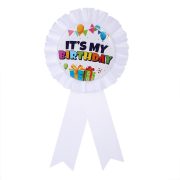 New European and American White 'It's My Birthday' Custom Metal Medal Badge Gold Color Chest Flower for Birthday Party - Image 2