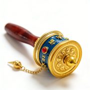 Tibetan Hand-Cranked Golden Cylinder Craft Souvenir Custom Metal Medal Badge for Tourism Photography in Lhasa - Image 4