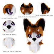 Furry Japanese Wolf Dog Head Custom Mascot Costume Plush Animal Suit Headset for Cosplay Events and Performances - Image 4