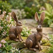 Nordic Simplicity Aged Resin Craft Simulation Bronze Long-Eared Rabbit Decorative Ornaments Customizable Home Desktop Decorations - Image 4