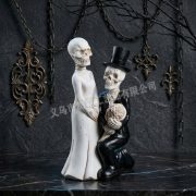 Retro Halloween Skeleton Groom and Bride Resin Ornaments Customizable Decorative Home Garden Decor for Couples - Image 4
