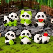 Customizable Decorative Resin Ornament Cartoon Panda Home Decoration Ideal for Car Desktop Festive Decorations - Image 2