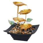 Creative Indoor Home Decor Iron Art Flowing Water Fountain Office Desktop Ornament Waterfall Feature for Home Garden