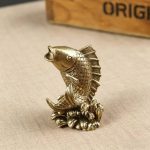 Bronze Solid Carp Leaping Over The Dragon Gate Creative Chinese Style Home Retro Pure Copper Koi Desktop Ornament Gift
