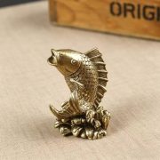 Bronze Solid Carp Leaping Over The Dragon Gate Creative Chinese Style Home Retro Pure Copper Koi Desktop Ornament Gift