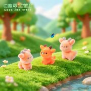 微景观卡通植绒小鹿树脂小摆件 园艺造景diy装饰品配件钥匙扣挂件 - Image 3