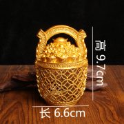 大号镂空一桶金摆件一桶江山高档装饰品客厅书房元宝摆件金属礼品 - Image 3
