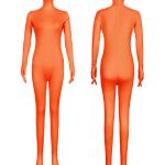 Amazon Orange Unisex Full Face Coverall Suit with Gloves for Adult Stage Performance Zentai Pure Color Tight Costume