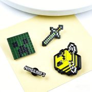 Custom Metal Medal Badge Pixel Art Cartoon Creative Game Accessories Chest Pin Bee Sword Letter Design - Image 4